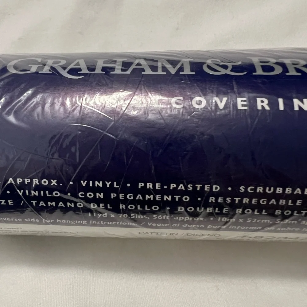 Graham & Brown Blue White Floral Wallpaper. New in package.
